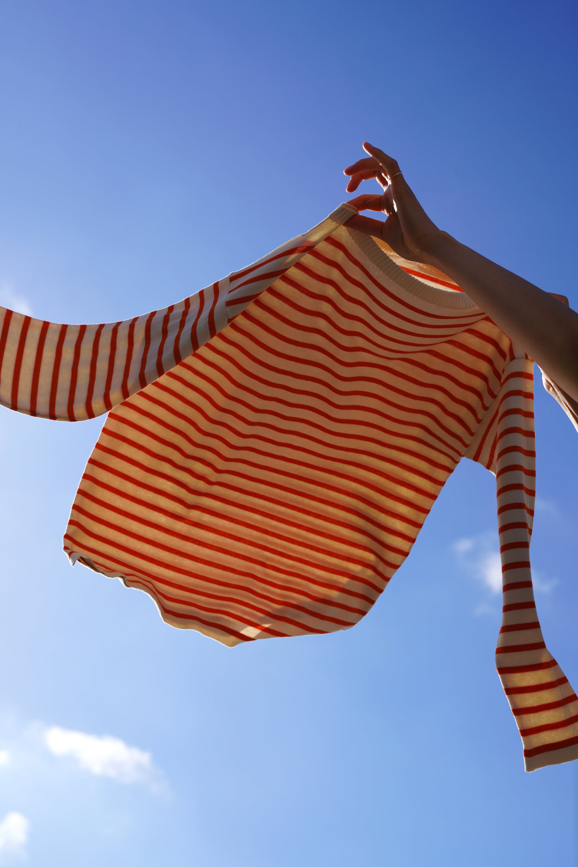 Boatsman in Raw Cotton with Orange stripes